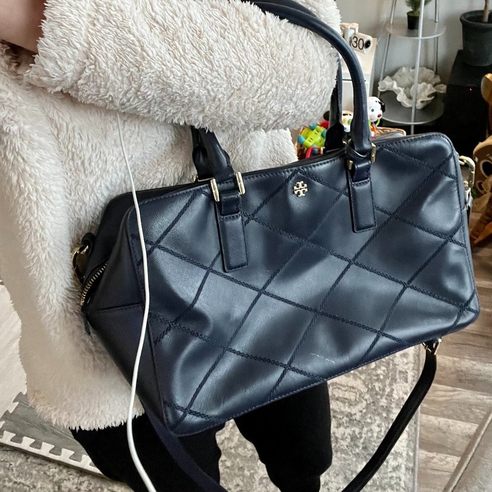 Tory Burch Navy Quilted Leather bag